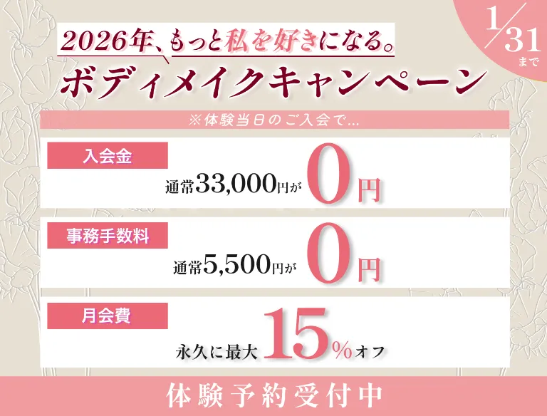 ボディメイクキャンペーン 1月31日まで