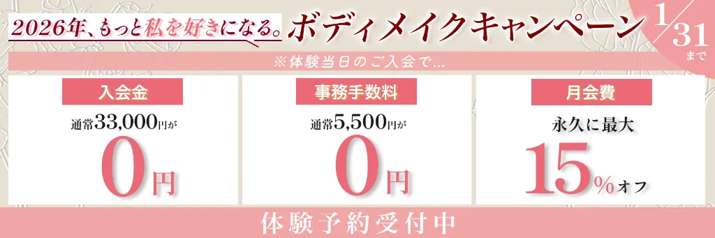 ボディメイクキャンペーン 1月31日まで