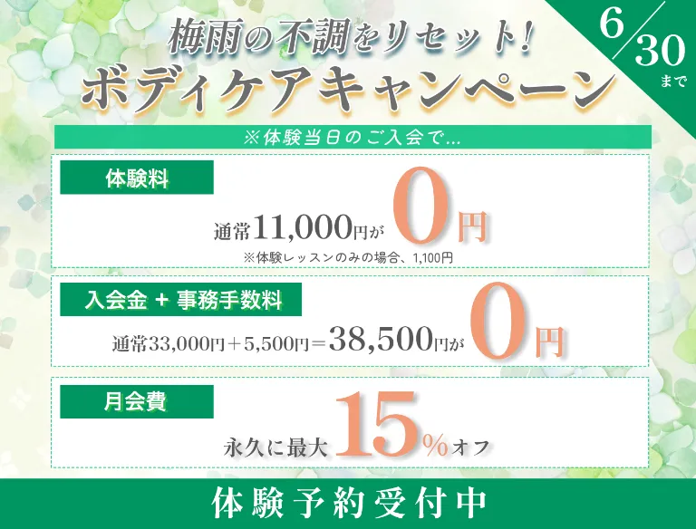 ボディケアキャンペーン 6月30日まで